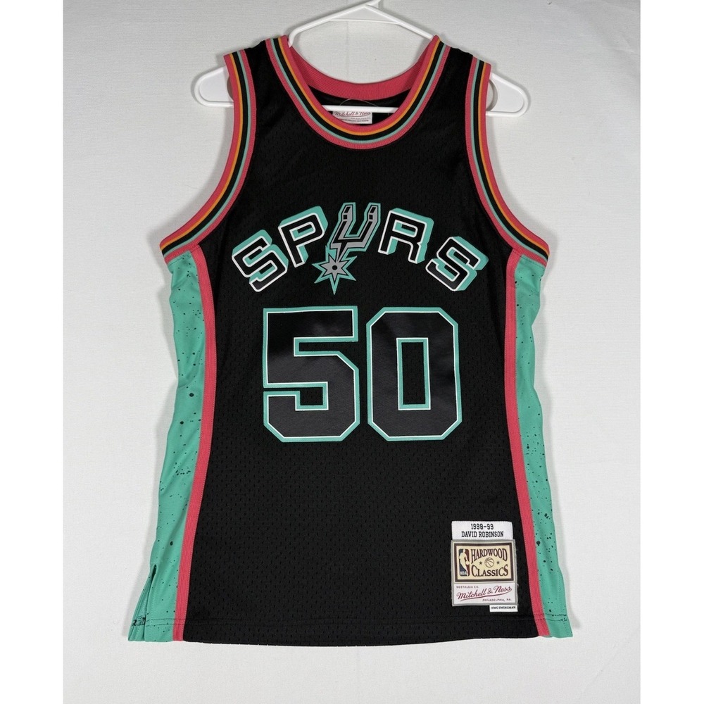 San Antonio Spurs David Robinson Mitchell Ness Jersey Men's Small Rings Swingman
